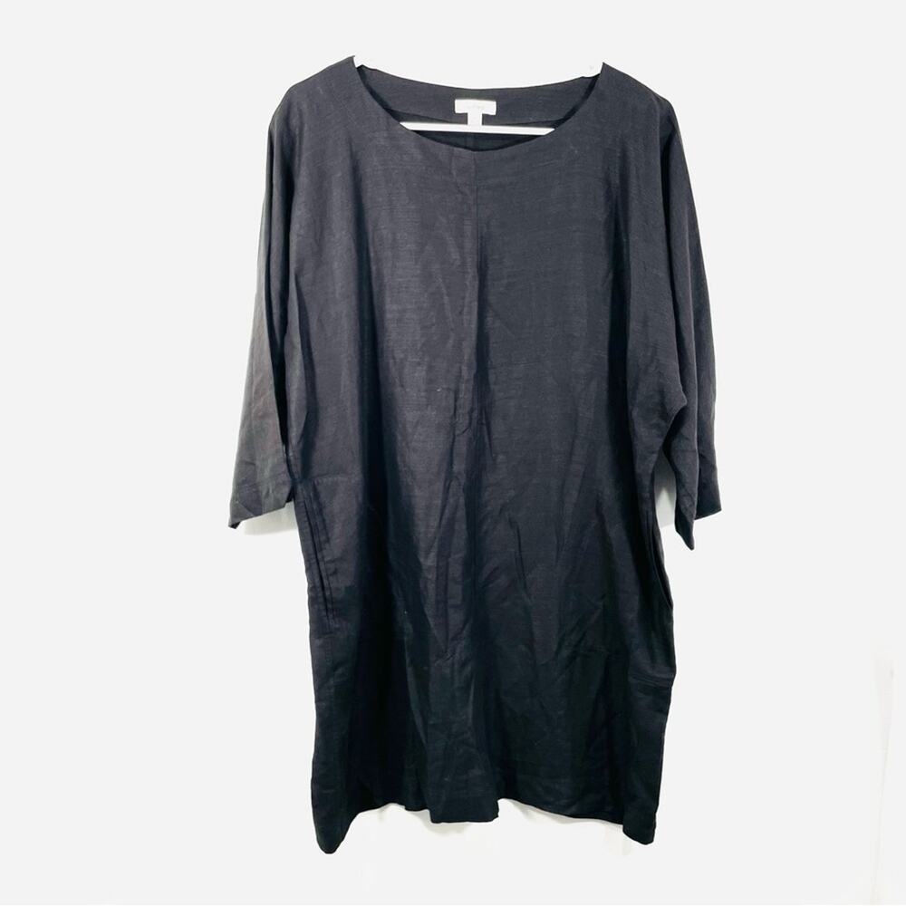 Wilfred Aritzia Black 3/4 Sleeve Shift Dress with Pockets XS